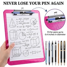 Pink Glitter Clear Clipboard,Cute Nursing Clip Boards with Pen Holder