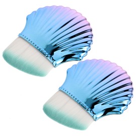 Gatuida 2pcs Small Nail Dust Brush Soft and Durable Foundation Applicator for Manicure and Makeup Multi Purpose Blush Brush for Nail Cleaning and Powder Application