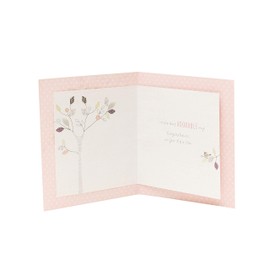 New Baby Girl Card - Congratulations Baby Card - Adorable Embroidery Giraffe Design