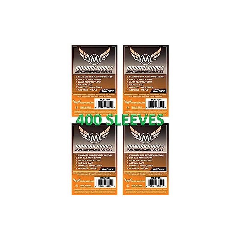 Mayday Games 7044 Clear Sleeves 57.5x89mm USA Chimera Size (4x100