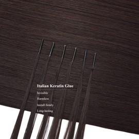 Yamel Training Hair, Keratin Fusion I Stick Tip Hair Extensions Medium Brown Straight 16 Inch 100g Synthetic Hair Extensions for Training