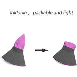bralafia Outdoor Travel Fishing High Color Comprehensive Sun Protection Beach Fishing Hat Women's UV Protection (US, Alpha, One Size, Medium, Purple)