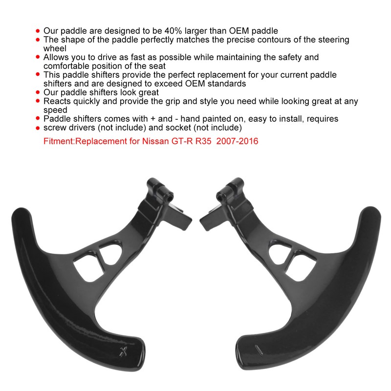 2PCS Shifter Paddle Aluminium Alloy Decor Replacement for Nissan GTR