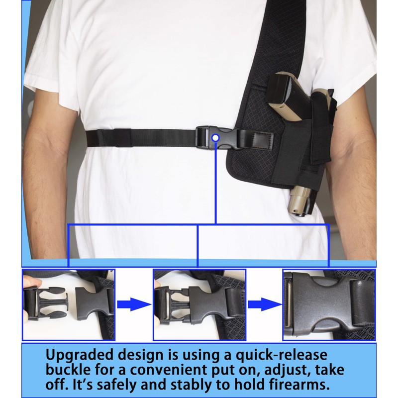 HOGIKUO Universal Shoulder Holster，Chest Holster,Concealed Shoulder Holster for Men,Fits 1911,M&P
