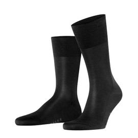 FALKE Men's Tiago Socks Fil D'Ecosse, Cotton, Black, White, Many Other Colours, Reinforced Men's Plain Socks, Breathable, Thin, 1 Pair, Black (Black 3000)