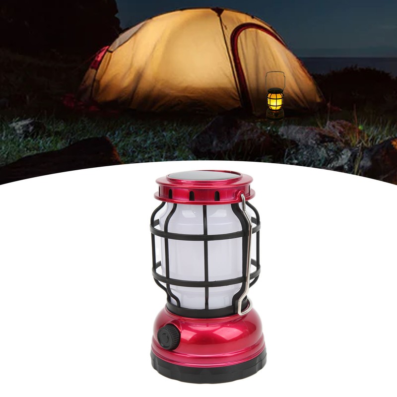 LED Camping Lantern USB Rechargeable Solar Powered Camping Light for