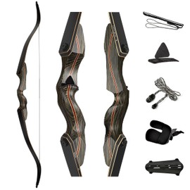 Deerseeker Outdoor 60" Takedown Recurve Bow Set for Adults & Youth Archery Handmade Traditional Bows with Right-Hand/Left-Hand Riser Laminated Limbs Hunting Practice Target Shooting 15-60lbs