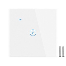 Tiardey WiFi Smart Heater Timer Switch Wall Touch Boiler Switch Compatible with Alexa,Home, Smart Life APP (White, 40A 8000W)