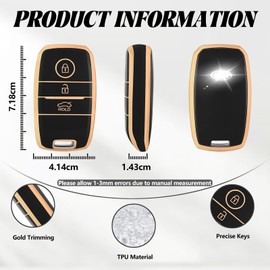 TOOMUME Key Case TPU Car Key Case Fits Kia Sportage GT Line Sorento Picanto Soul NIRO Rio Stonic Optima Ceed Forte Koup, Key Cover Protection Key Shell - Smart Key