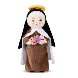 Sosation St. Therese of Lisieux Plush Doll, 11.8 Inch Little Flower Saint Plush, Catholic Religious Gifts Prayer Doll for Kids First Communion Baptism Christening Gift for Girls Boys