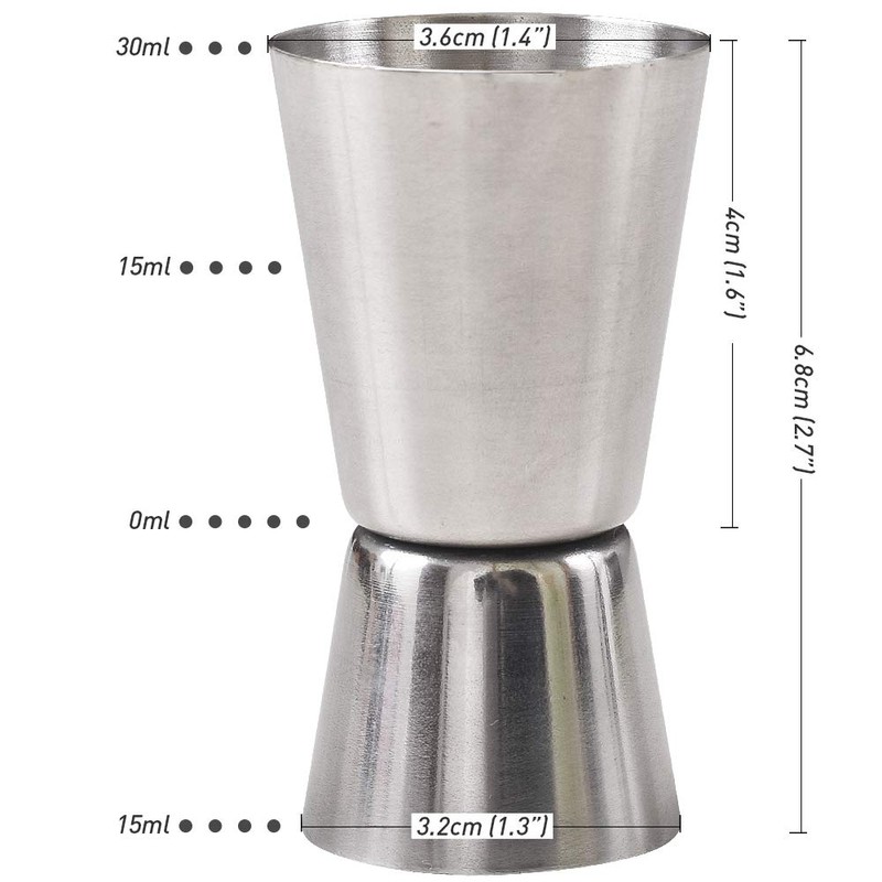 Newk Double Jigger for Bartending, 1/2 & 1 Oz(15 &