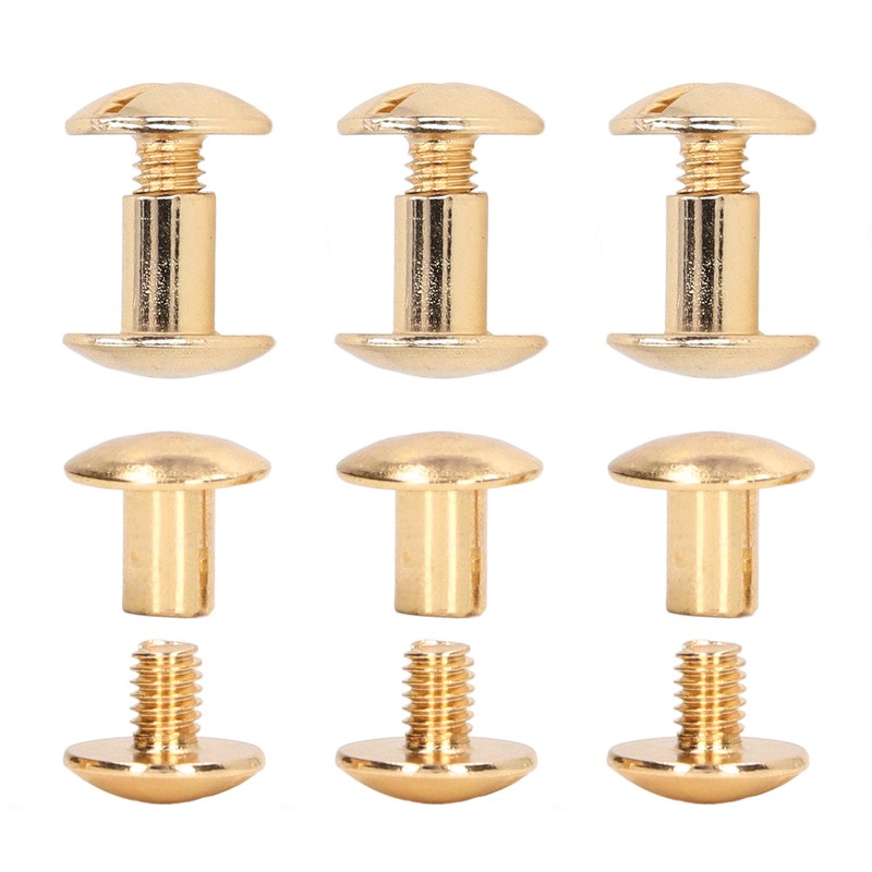 200 Sets Book Binding Screw Uniform Coating Curved Surfaces Brass