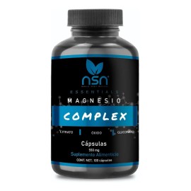 Nsn Magnesio Complex | Citrato Y Gluconato | 550 Mg X 100 Cápsulas Sabor Sin sabor