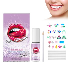 Zahnschmuck Set, Zahn Edelstein Kit, Tooth Gem Kit, DIY Zahnschmuck set Mit Kleber Für Zähne, Zahnkristall Kit für Reflektierende Zahnschmuck Dekoration Nagel Dekoration, 03