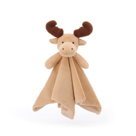 Apricot Lamb Elk Cute Comforter Soft Loveys for Baby Boy and Girl, Security Blanket for Babies, Infant and Toddlers, Brown 14x14 Inches