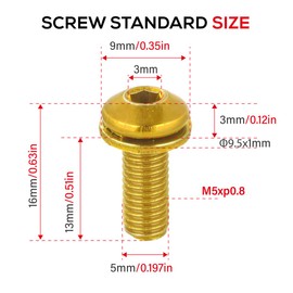 CNCLOL Bike Bottle Cage Bolts,Water Bottle Cage Bolts For MTB/Bicycle/Mountain Bike,Gold