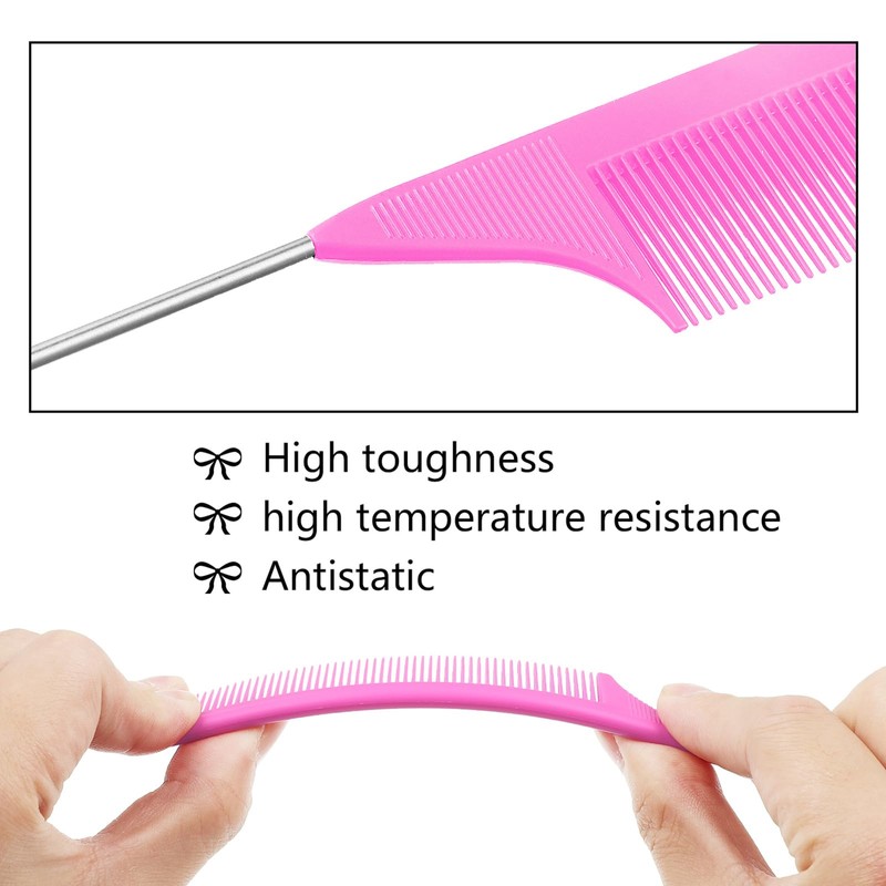 Patelai 12 Pieces Parting Comb for Braids Rat Tail Steel