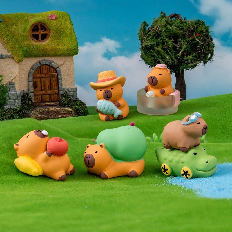Teenzee 9P Mini Resin Capybara 2'' / 5cm Tiny Animals