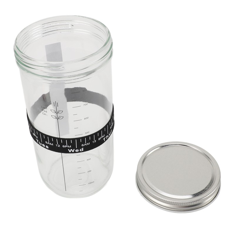 Sourdough Bread Starter Kit 34oz Glass Jar with Lid Date