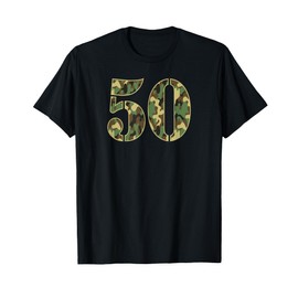 50th Birthday Soldier Number 50 Year Old Military Camo T-Shirt