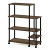 Furinno Turn-N-Tube Kitchen Shelf Cart, Columbia Walnut/Black