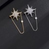Star Burst Lapel Brooch Pin for Women Men Cubic Zirconia