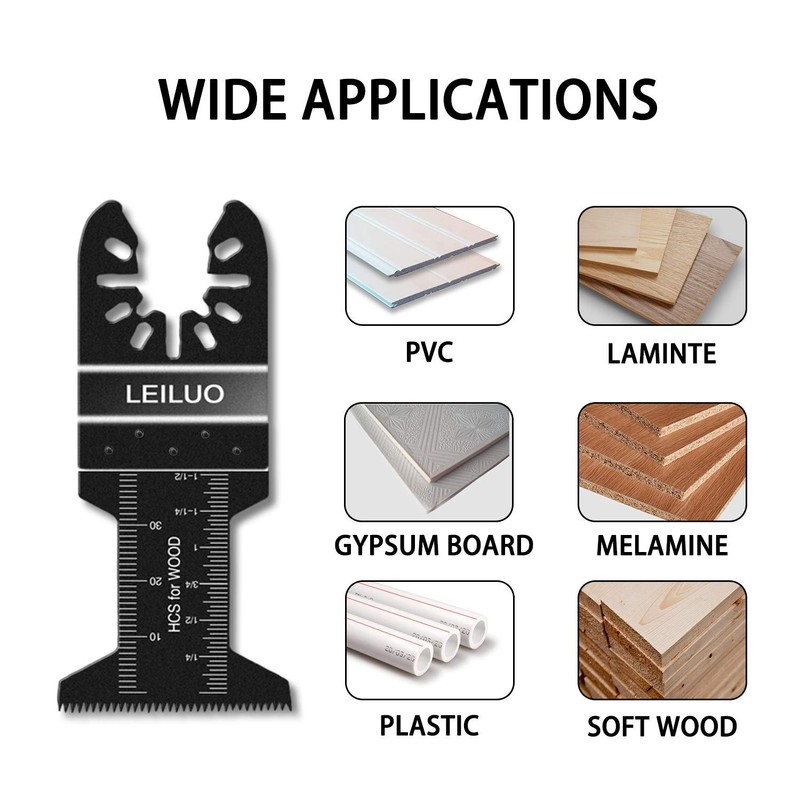 LEILUO 50 Pcs Multitool Blades Set for Wood Oscillating Saw