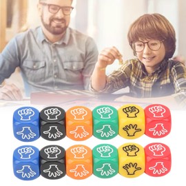 Dice,12Pcs Finger Guessing Game Dice 6 Sided 6 Colors 20Mm Rock Paper Scissors Game Dice for Adults Kids Family Partychess, Leisure Sports