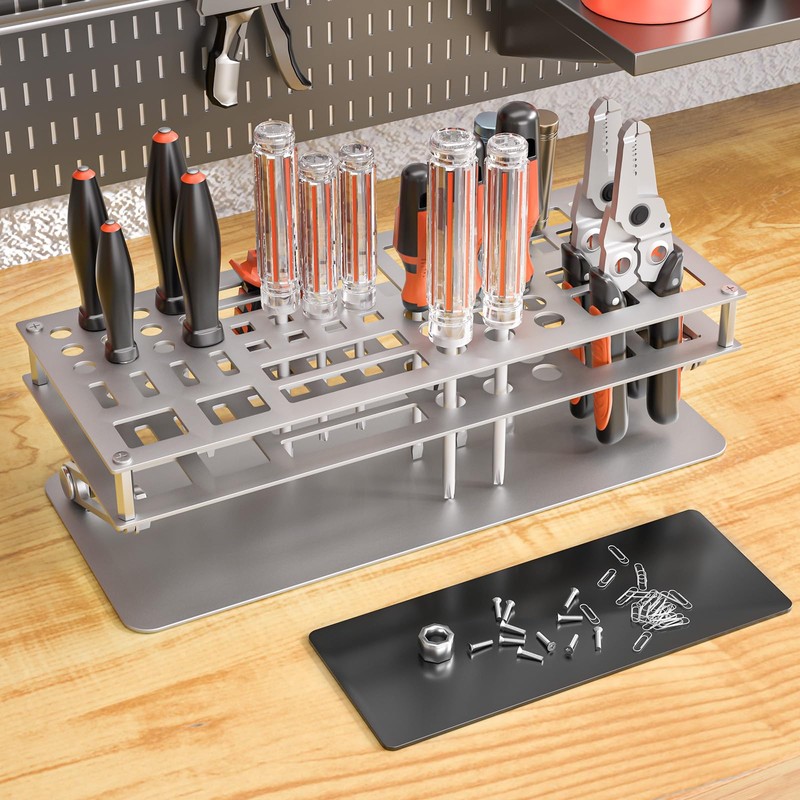 Vilaxing Screwdriver Organizer Holder Screw-Driver Storage Rack for Desktop, Angle