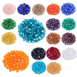 LONG SHENG Lot 1800pcs 4x5mm DIY Bicone Shaped Crystal Faceted Beads (Color 2) by LONGWIN-Beads Supplies