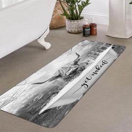 Boziqr Get Naked Bath Mat, Funny Cow Soft Bathroom Rugs, Farmhouse Grey Bath Mats for The Bathroom 17 x 48 Inches
