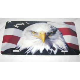 American Flag Eagle License Plate 6 X 12 Inches New Aluminum