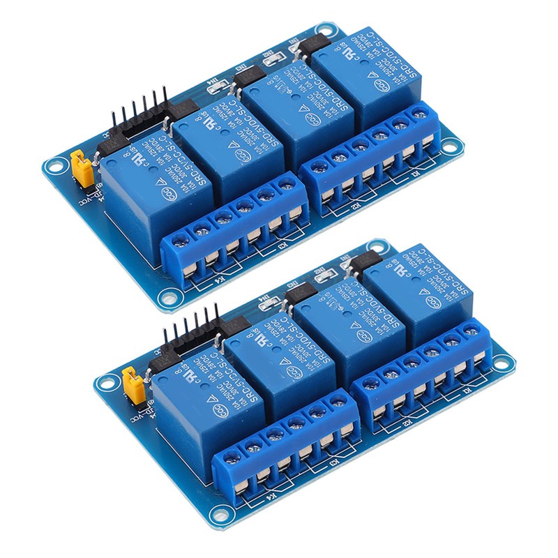 2PCS 4 Channel Relay Module Optocoupler Isolation ABS Solid State