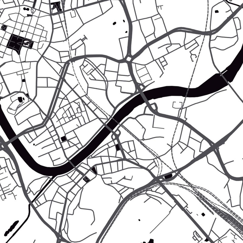 Nacnic Poster with map of Krakow - Poland. Sheets cities