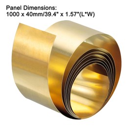 TA-VIGOR 1Pcs Brass Sheet Roll, 1000mm x 40mm x 0.5mm Metal Foil Plate Roll Brass Metal Thin Sheet Strip for Crafts, Electrical Repairs, DIY Projects, Grounding