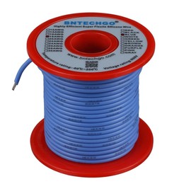 BNTECHGO 18 Gauge Silicone Wire Spool 100 ft Blue Flexible 18 AWG Stranded Tinned Copper Wire