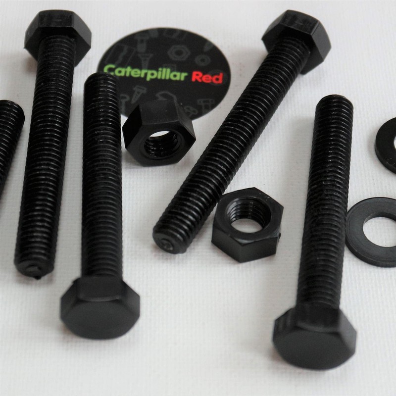 Caterpillar Red 10x Black Nylon Hex Head, M10 x 70mm,