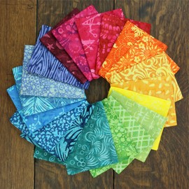 LoudElephant Cotton Tie Dye Fabric Bundle - Fat Quarter - Rainbow Original