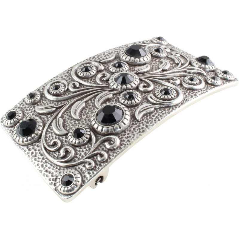 BELTINGER Belt Buckle Black Flowers 4.0 cm | Buckle Interchangeable