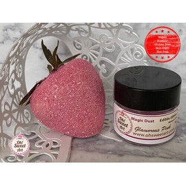 Oh Sweet Art Edible Glitter dust GLAMOROUS PINK  ( 6 grams ) Magic dust , Kosher, Gluten free