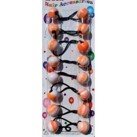 Eden Orange & White Tie-Dye18mm Ponytail Holder, Hair Tie, Ballies/Knocke