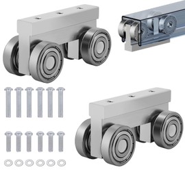 SKTREX 4 Wheel Trolley Assembly M5 Thread Rollers Four Bearing Trolley Assembly for 1-5/8" Wide and All 1-5/8" or Taller Strut Channel