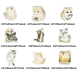 Scrapbooking Cat Stickers, 40Pcs Vinyl Cat Scrapbook Stickers, Cute Cat Stickers, Kitten Stickers for Photo Albums, Diaries, Crafts, Scrapbooks, Notebooks, Memoirs