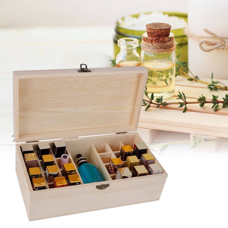 Wooden Essential Oil Storage Box 25 Compartment Storage Box Essential