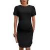 hohololo Maternity Dress Women's Pregnancy Knitted Dress Bodycon Puff Sleeve