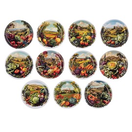 KADAX Screw Lid fi82 mm x 100 Pieces, Twist-Off Lid Set Made of Metal, Replacement Lids for Preserving Jars, Lids with 6 Locking Teeth for Tumbler Jars and Preserving Jars (Vegetable Field, Pack of