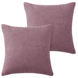 Hafaa Cushion Covers 45 x 45 cm Pack of 2 Light Pink Cushions Decorative Stripe Throw Pillow Cases Soft & Fluffy with Invisible Zipper for Living Room Bed and Couch (18x18 Inch)