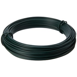 Tildenet 3070490 30m/ 2mm Plastic Coated Garden Wire Coil, Green