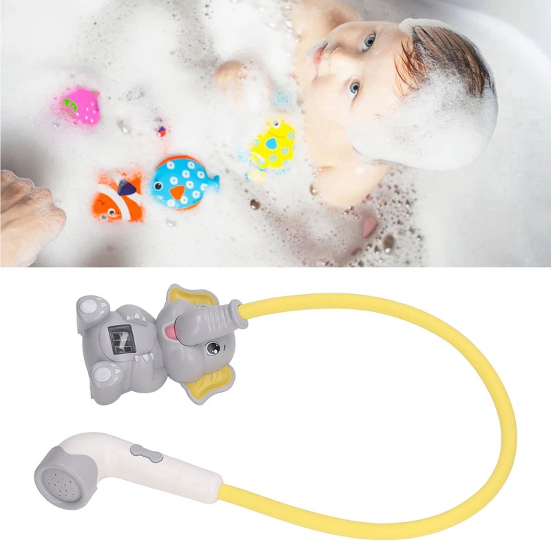 Baby Bath Shower Head with Thermometer Animal Shaped IPX7 Waterproof