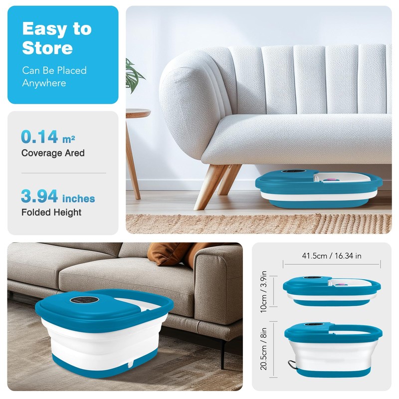 Collapsible Foot Spa Bath with Heat, Remote Control, Temperature Control,